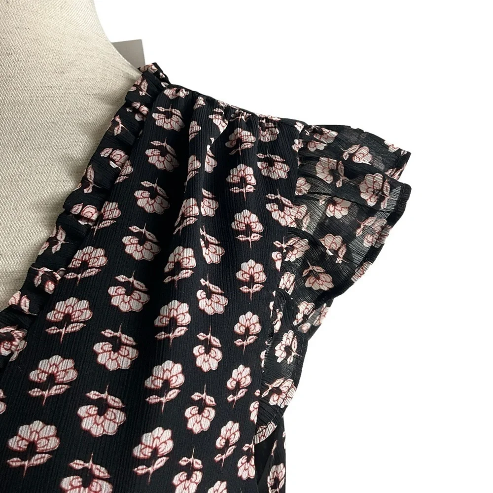 J.Crew Ruffle V Neck‎ Floral Cap Sleeve Dress NWT